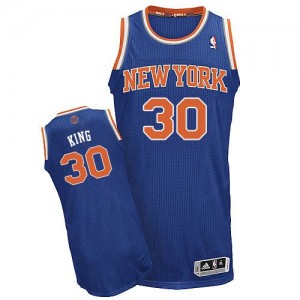 New York Knicks Bernard King #30 Road Authentic Maillot d'équipe de NBA - Bleu royal pour Homme