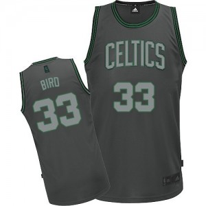 Maillot Authentic Boston Celtics NBA Graystone Fashion Gris - #33 Larry Bird - Homme
