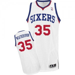 Maillot NBA Blanc Clarence Weatherspoon #35 Philadelphia 76ers Home Authentic Homme Adidas