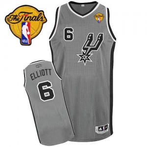Maillot NBA Gris argenté Sean Elliott #6 San Antonio Spurs Alternate Finals Patch Authentic Homme Adidas
