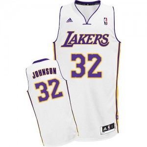 Maillot NBA Blanc Magic Johnson #32 Los Angeles Lakers Alternate Swingman Enfants Adidas