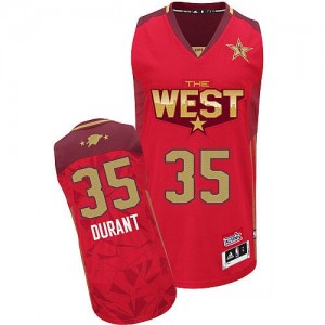 Maillot Authentic Oklahoma City Thunder NBA 2011 All Star Rouge - #35 Kevin Durant - Homme