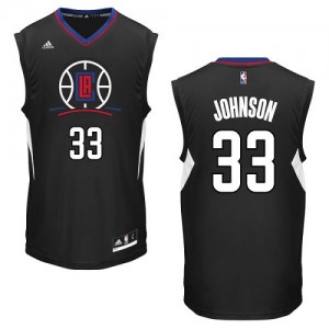 Maillot Adidas Noir Alternate Authentic Los Angeles Clippers - Wesley Johnson #33 - Homme
