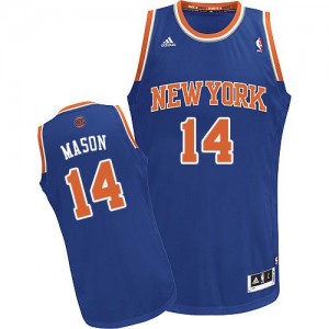 Maillot Adidas Bleu royal Road Swingman New York Knicks - Anthony Mason #14 - Homme