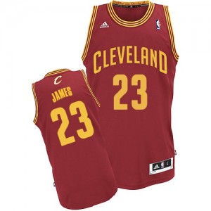 Maillot NBA Vin Rouge LeBron James #23 Cleveland Cavaliers Road Swingman Homme Adidas
