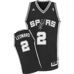 Maillot NBA San Antonio Spurs #2 Kawhi Leonard Noir Adidas Swingman Road - Enfants