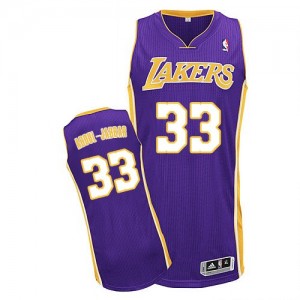 Maillot NBA Authentic Kareem Abdul-Jabbar #33 Los Angeles Lakers Road Violet - Homme