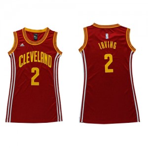 Maillot NBA Authentic Kyrie Irving #2 Cleveland Cavaliers Dress Vin Rouge - Femme