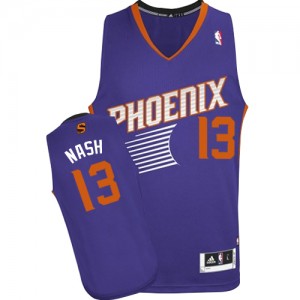 Maillot NBA Phoenix Suns #13 Steve Nash Violet Adidas Authentic Road - Femme
