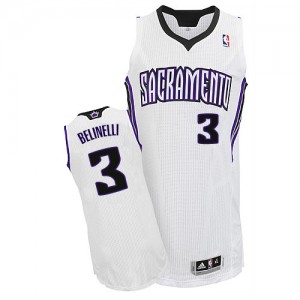 Maillot NBA Blanc Marco Belinelli #3 Sacramento Kings Home Authentic Homme Adidas