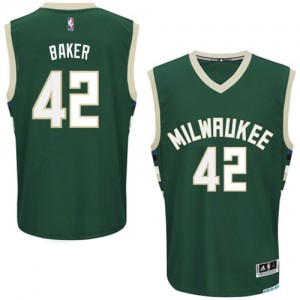 Milwaukee Bucks #42 Adidas Road Vert Authentic Maillot d'équipe de NBA Promotions - Vin Baker pour Homme