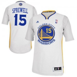 Maillot NBA Golden State Warriors #15 Latrell Sprewell Blanc Adidas Swingman Alternate - Homme