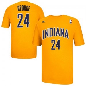 T-Shirt NBA Indiana Pacers #24 Paul George Or Adidas Game Time - Homme