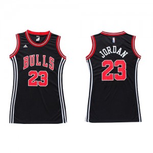 Chicago Bulls #23 Adidas Dress Noir Authentic Maillot d'équipe de NBA achats en ligne - Michael Jordan pour Femme
