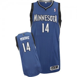 Maillot NBA Minnesota Timberwolves #14 Nikola Pekovic Slate Blue Adidas Authentic Road - Homme