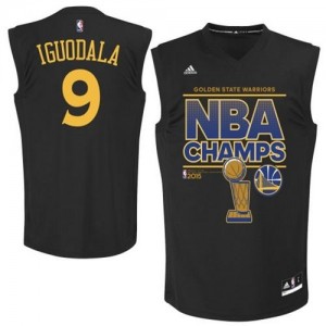 Maillot Authentic Golden State Warriors NBA 2015 NBA Finals Champions Noir - #9 Andre Iguodala - Homme