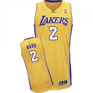 Maillot Authentic Los Angeles Lakers NBA Home Or - #2 Brandon Bass - Homme