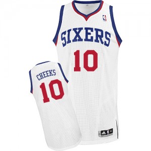Maillot NBA Blanc Maurice Cheeks #10 Philadelphia 76ers Home Authentic Homme Adidas