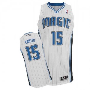 Maillot NBA Orlando Magic #15 Vince Carter Blanc Adidas Authentic Home - Homme