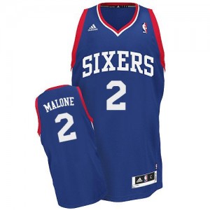 Philadelphia 76ers #2 Adidas Alternate Bleu royal Swingman Maillot d'équipe de NBA boutique en ligne - Moses Malone pour Homme