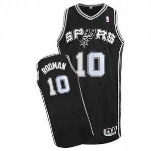 San Antonio Spurs Dennis Rodman #10 Road Authentic Maillot d'équipe de NBA - Noir pour Homme