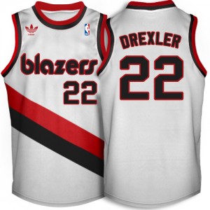 Maillot NBA Swingman Clyde Drexler #22 Portland Trail Blazers Throwback ?me Blanche - Homme
