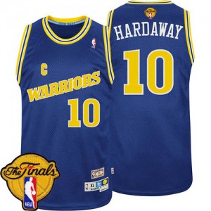 Maillot NBA Bleu Tim Hardaway #10 Golden State Warriors Throwback 2015 The Finals Patch Authentic Homme Adidas