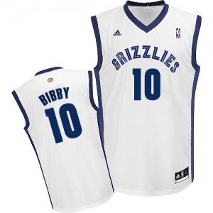 Maillot NBA Memphis Grizzlies #10 Mike Bibby Blanc Adidas Swingman Home - Homme