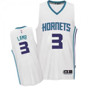 Maillot NBA Charlotte Hornets #3 Jeremy Lamb Blanc Adidas Authentic Home - Homme