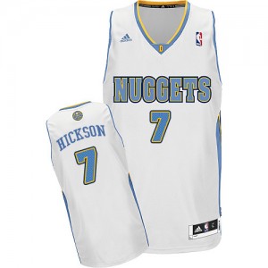 Maillot NBA Blanc JJ Hickson #7 Denver Nuggets Home Swingman Homme Adidas