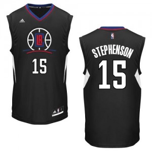 Los Angeles Clippers #15 Adidas Alternate Noir Authentic Maillot d'équipe de NBA préférentiel - Lance Stephenson pour Homme