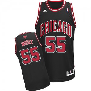 Maillot NBA Noir E'Twaun Moore #55 Chicago Bulls Alternate Swingman Homme Adidas