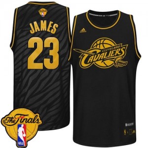 Cleveland Cavaliers #23 Adidas Precious Metals Fashion 2015 The Finals Patch Noir Authentic Maillot d'équipe de NBA Remise - LeBron James pour Homme
