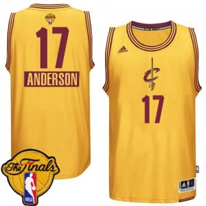 Maillot NBA Or Anderson Varejao #17 Cleveland Cavaliers 2014-15 Christmas Day 2015 The Finals Patch Authentic Homme Adidas