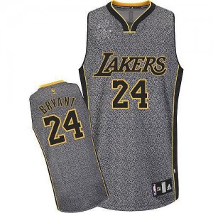 Maillot Adidas Gris Static Fashion Authentic Los Angeles Lakers - Kobe Bryant #24 - Homme