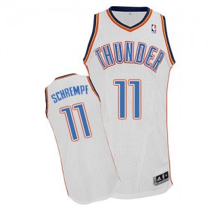 Maillot NBA Oklahoma City Thunder #11 Detlef Schrempf Blanc Adidas Authentic Home - Homme