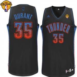 Oklahoma City Thunder Kevin Durant #35 Vibe Finals Patch Swingman Maillot d'équipe de NBA - Noir pour Homme