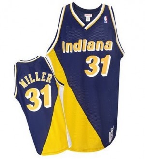 Maillot Authentic Indiana Pacers NBA Throwback Marine / Or - #31 Reggie Miller - Homme