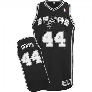 Maillot NBA San Antonio Spurs #44 George Gervin Noir Adidas Authentic Road - Homme