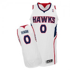 Maillot Adidas Blanc Home Authentic Atlanta Hawks - Jeff Teague #0 - Homme
