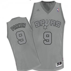 Maillot NBA San Antonio Spurs #9 Tony Parker Gris Adidas Swingman Big Color Fashion - Homme