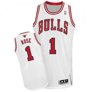 Chicago Bulls Derrick Rose #1 Home Authentic Maillot d'équipe de NBA - Blanc pour Homme