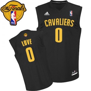 Maillot NBA Noir Kevin Love #0 Cleveland Cavaliers Fashion 2015 The Finals Patch Authentic Homme Adidas