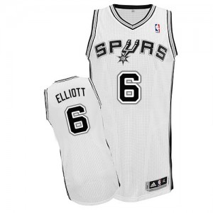 San Antonio Spurs #6 Adidas Home Blanc Authentic Maillot d'équipe de NBA la meilleure qualité - Sean Elliott pour Homme