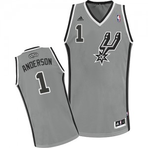 San Antonio Spurs #1 Adidas Alternate Gris argenté Swingman Maillot d'équipe de NBA prix d'usine en ligne - Kyle Anderson pour Homme