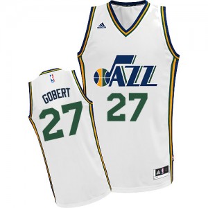 Maillot NBA Utah Jazz #27 Rudy Gobert Blanc Adidas Swingman Home - Homme