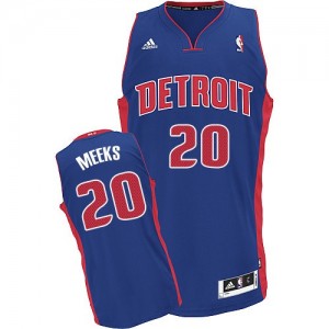 Maillot Adidas Bleu royal Road Swingman Detroit Pistons - Jodie Meeks #20 - Homme