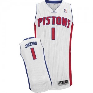Maillot NBA Authentic Reggie Jackson #1 Detroit Pistons Home Blanc - Homme