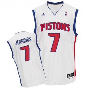 Maillot NBA Swingman Brandon Jennings #7 Detroit Pistons Home Blanc - Homme