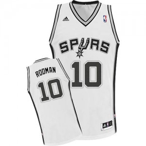 San Antonio Spurs #10 Adidas Home Blanc Swingman Maillot d'équipe de NBA Peu co?teux - Dennis Rodman pour Homme